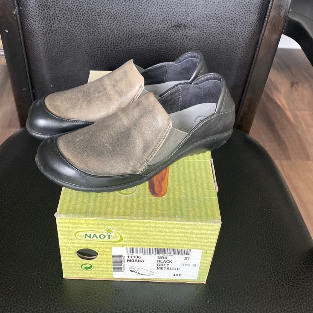 Naot Shoes. Moana, EU 37, Black/Grey/Metallic. BRAND NEW!